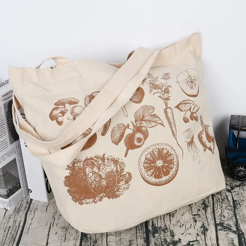 Eco Supermarket Vegetable Bulk Custom Printed Large Canvas Tote Shopping Bag - Buy Canvas Tote ...