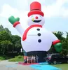 Outdoor decoration huge inflatable snowman with red hat