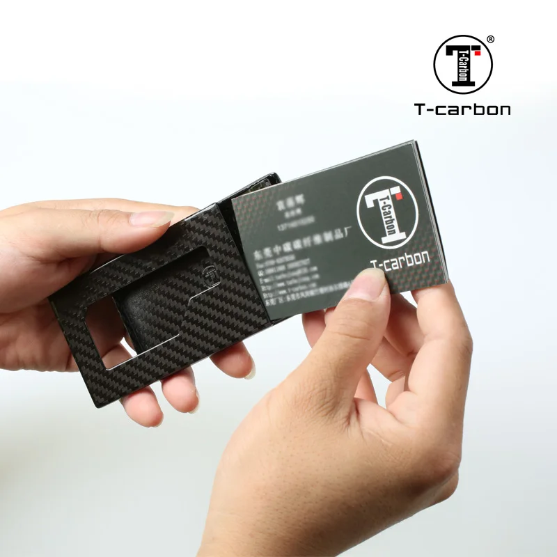 

Carbon fiber factory boutique series Reliable quality high-end black carbon Direct push id card holder case MOQ LOGO, Gloss and matte