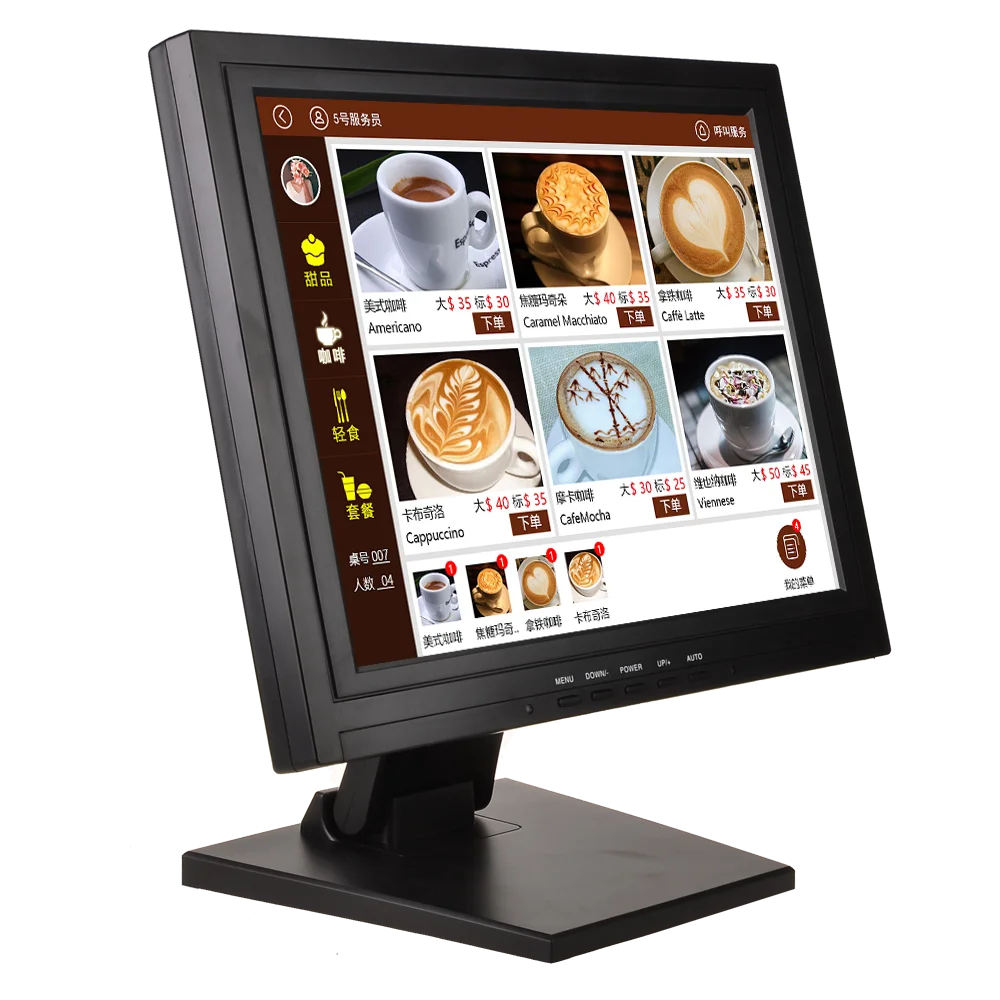 15Inch LCD Monitor with 4 or 5 Wire Resistive Touch Panel 15 Inch DVI Touch Screen Monitor