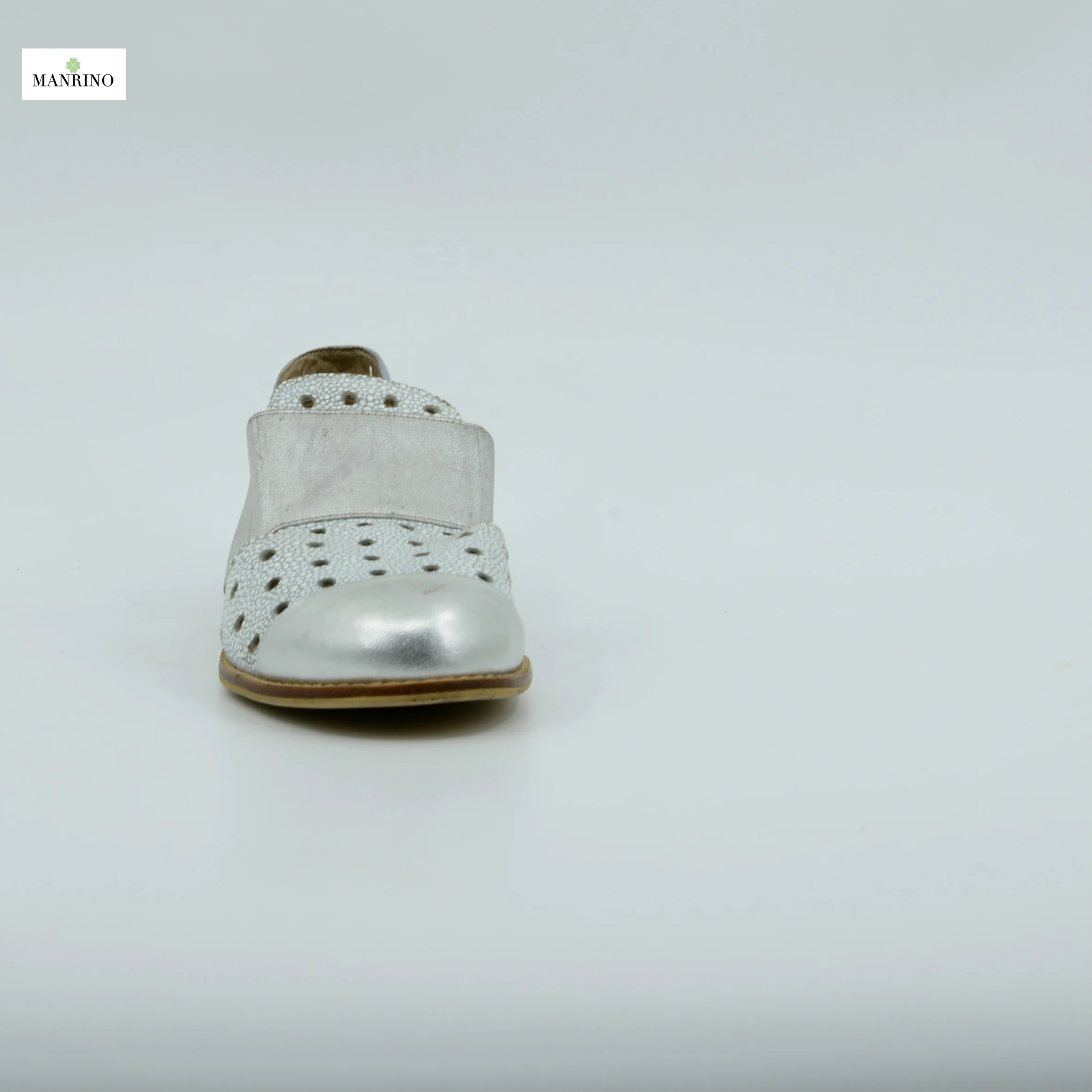 
MANRINO-0146 Hollow Out Sheep Leather Uper Round Steel Toe Stacked Wooden Heel Rubber Outsole Women Casual Shoes 2019 