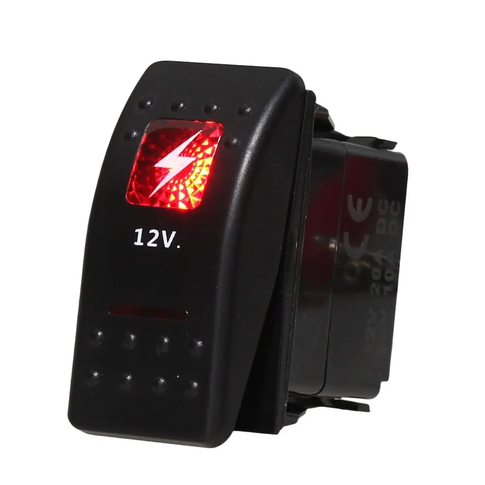 Plastic Waterproof IP68 ON-OFF Rocker Switch Red for Car Boat
