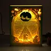 Christmas 3D Paper Carved Led Light Carving Night Lamp Birthday Gift Leds Projector Switch Control Bedside Table Lights Frame