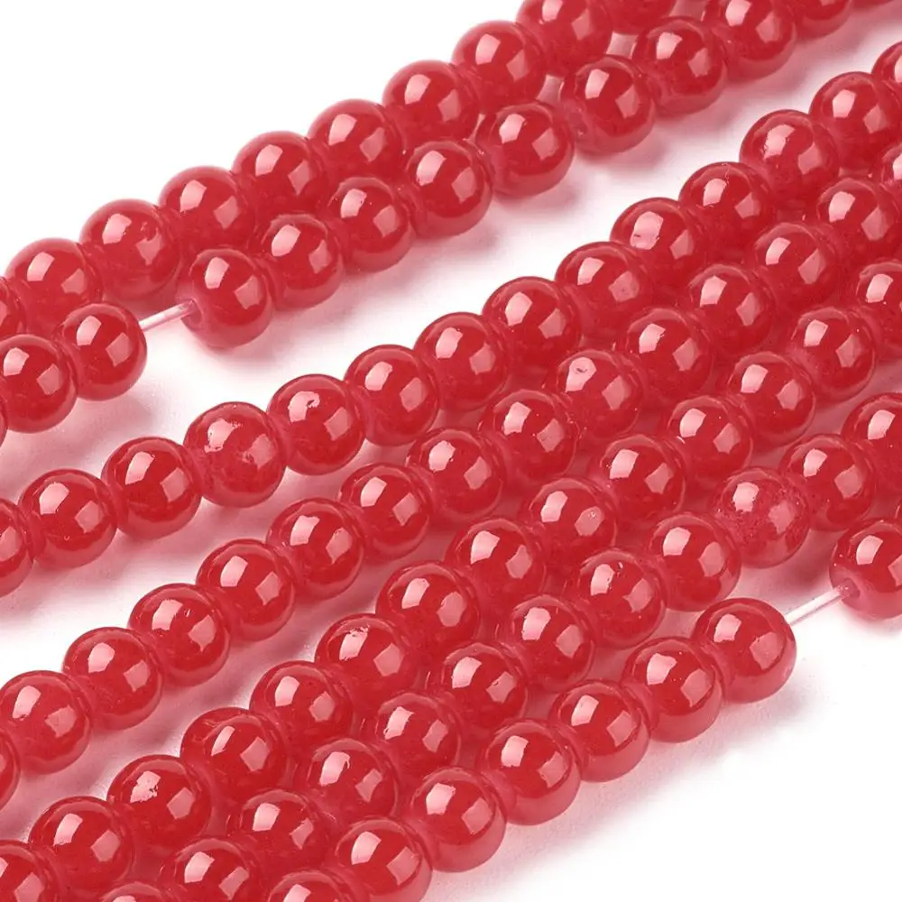 

PandaHall  Spray Painted Jelly Style Round Glass Bead Strands