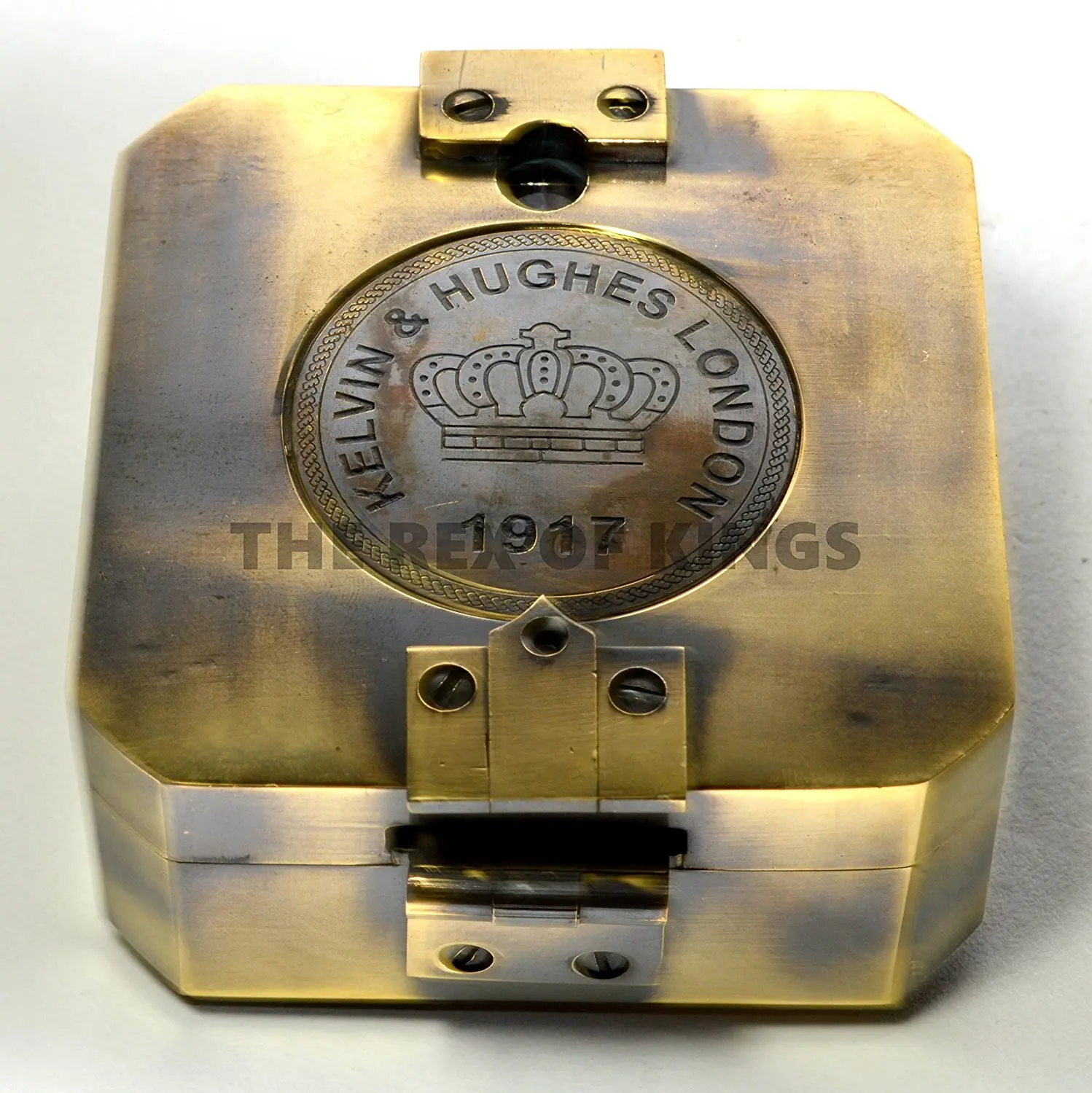 SOLID BRASS KELVIN /& HUGHES 1917 BRUNTON COMPASS//ANTIQUE COMPASS//VINTAGE COMPASS