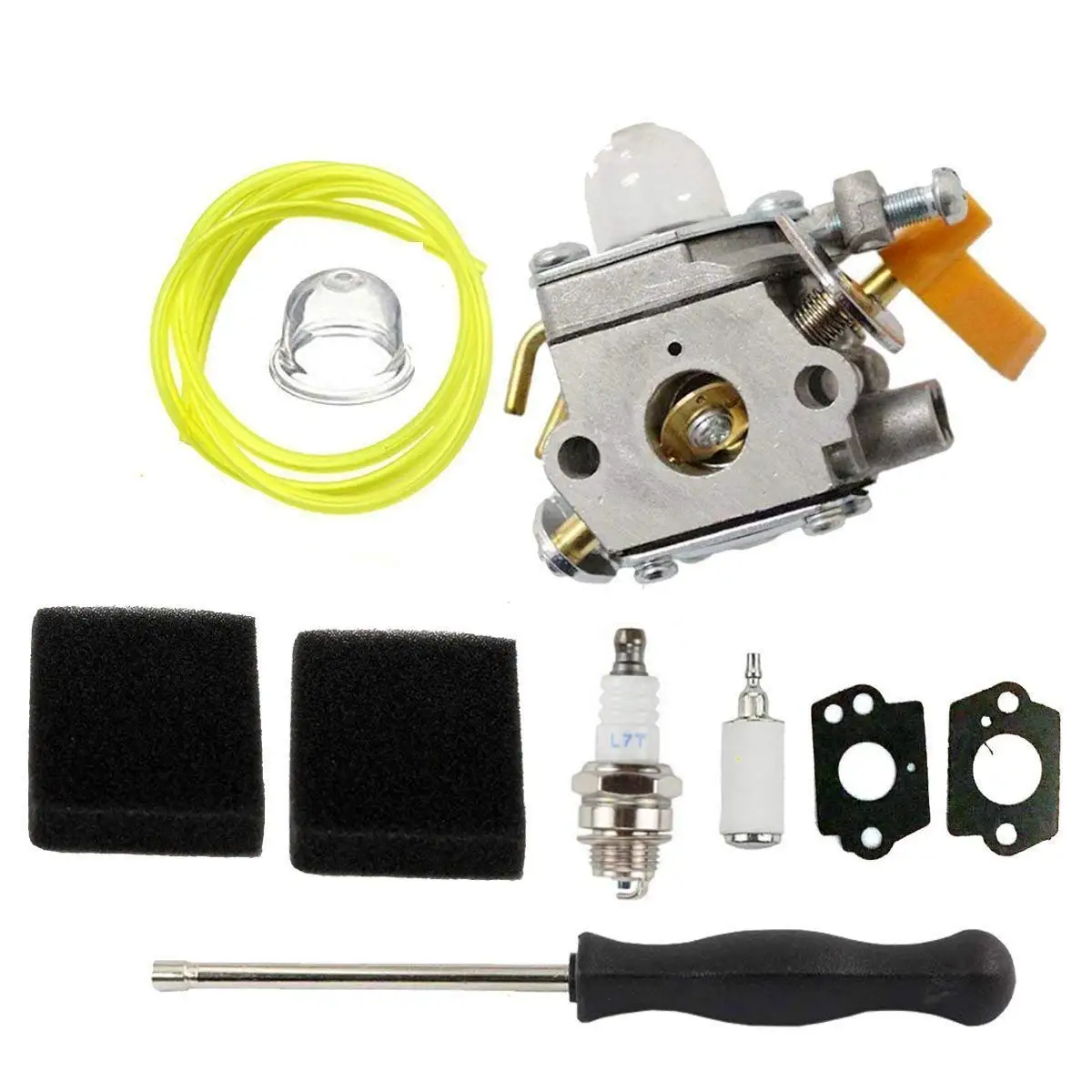 HQParts Carburetor & carb Tool & Air Filter for Homelite UT-60526 Ryobi RY09550 RY09551 Blowers Replace 308054032