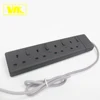WK Electrical Power Strip 13A British Standard Extension Socket in 2M Cable- Black