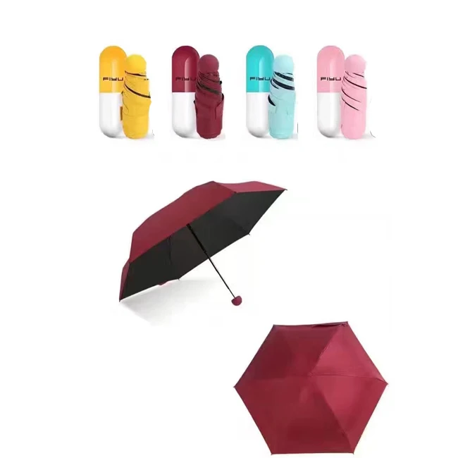 

2018 China Fashion Hot Sale Mini Capsule 5 Folding Umbrella, Customized color