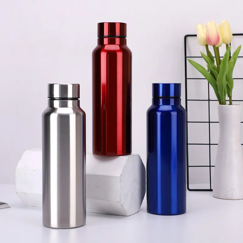 

Single Wall Outdoor Sports Camp Drinking Water Bottle 750ml, White,silver