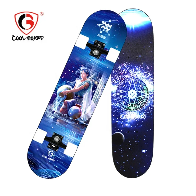 

Top Quality Full Color Graphic Twelve Constellations Printed Complete Skateboard LED