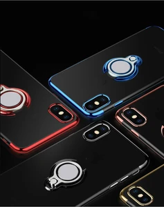 iPhone X Transparent TPU Case Magnetic Ring Holder