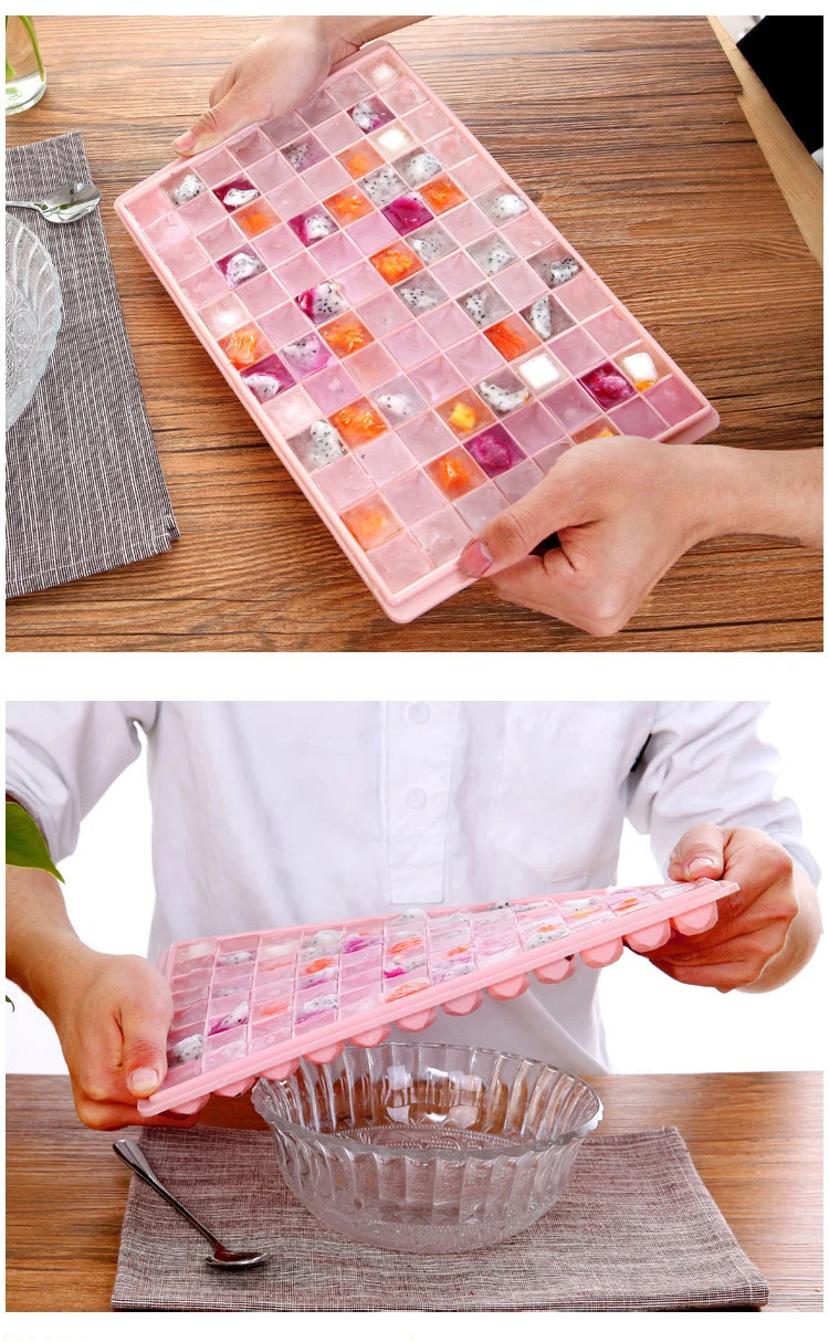 Easy To Clean PP Plastic Personalized Ice Cube Tray Mini Tiny 96 Grids Ice Cube Bin Scoop Trays and Candy Grids Small Ice Maker