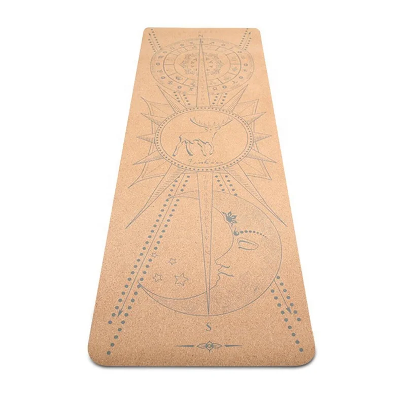 

Wholesale Custom printed Private Label Eco Friendly Natural Rubber Cork Yoga Mat, Customized