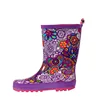 Attractive designs cartoon tall rubber firework print rain girl's boot