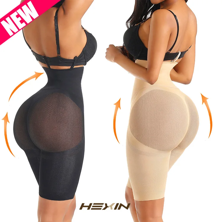 

Wholesale Queen Size Thigh Slimmer Shorts High Waist Mesh Butt Lifter Seamless Panties, Nude/black