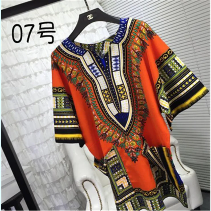 

stock new africa printing design dashiki tops thailand shirt