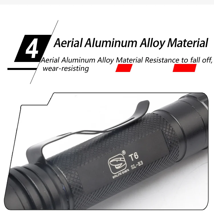 1000 Lumens Zoomable pen  LED  Flashlight 5 Modes Adjustable Torch Focus Water Resistant Camping Torch for Outdoor Sports