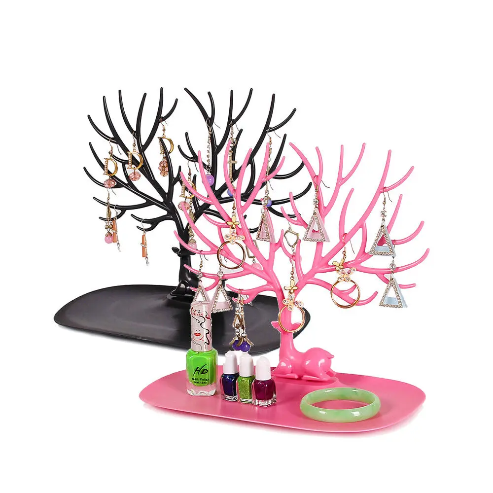 

Little Deer Earrings Necklace Ring Pendant Bracelet Jewelry Display Stand Tray Tree Storage Racks Organizer Holder