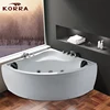 1400 mm Corner fan-shaped designs clear massage bathtub, high quality modern Acrylic whirlpool bathtub