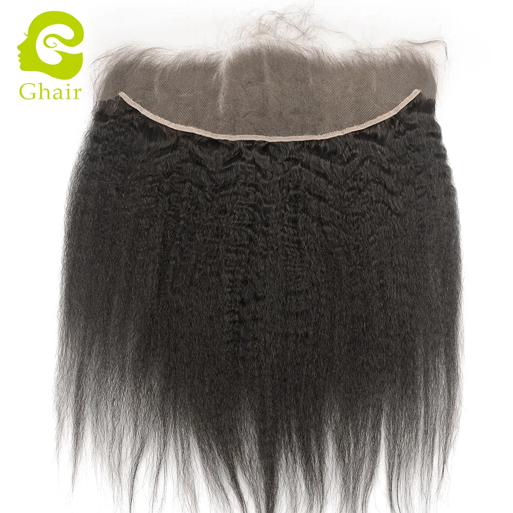 

Top quality 13*4 kinky straight invisible HD swiss lace frontal, Natural color