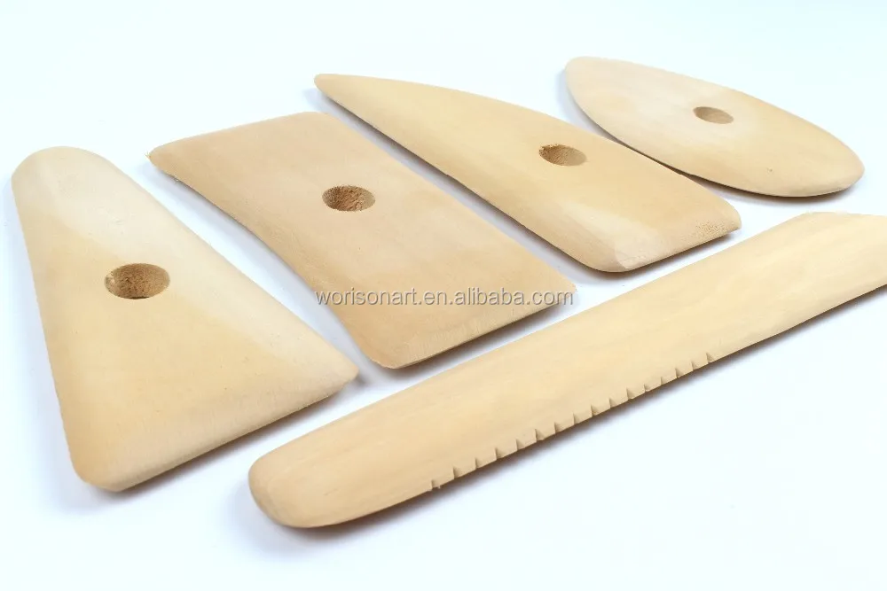 8pcs Pottery Tools Clay Wood Engraving Kits Stainless Steel Wooden