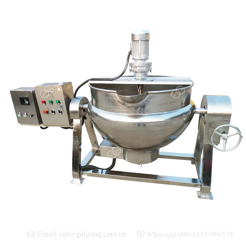 Gas Heated Double Jacketed Kettle Mixing Tank Pot Milk Boiling Tank