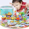 diy wooden educational 3D puzzle Fishing toys Children Multifunctional Farm Seas Scenes Toys Magnetic Fishing Games