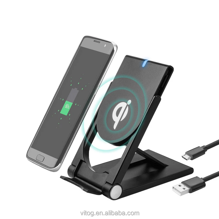 

Universal Qi Wireless Charger adjustable Folding Holder Stand Dock For Samsung S7 S8 Edge Plus Note 8 Iphone 8