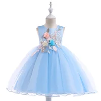 

High Quality Applique Children Girl 7th Birthday Party Dress