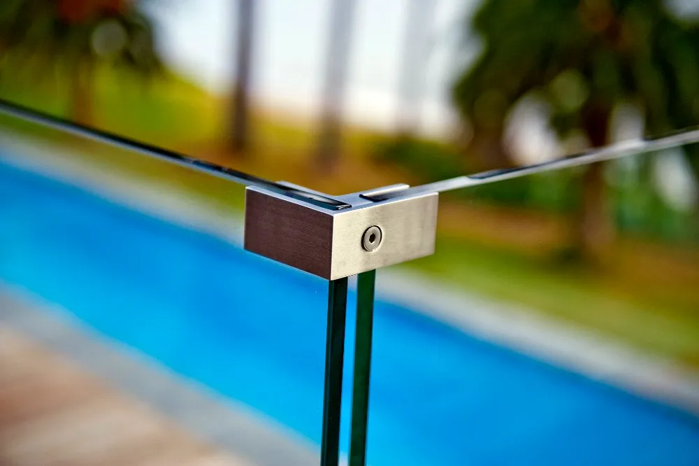 Frameless Pool Fence Glass Balustrade Handrail Staircase Stainless Steel 316 90 Degree Glass To