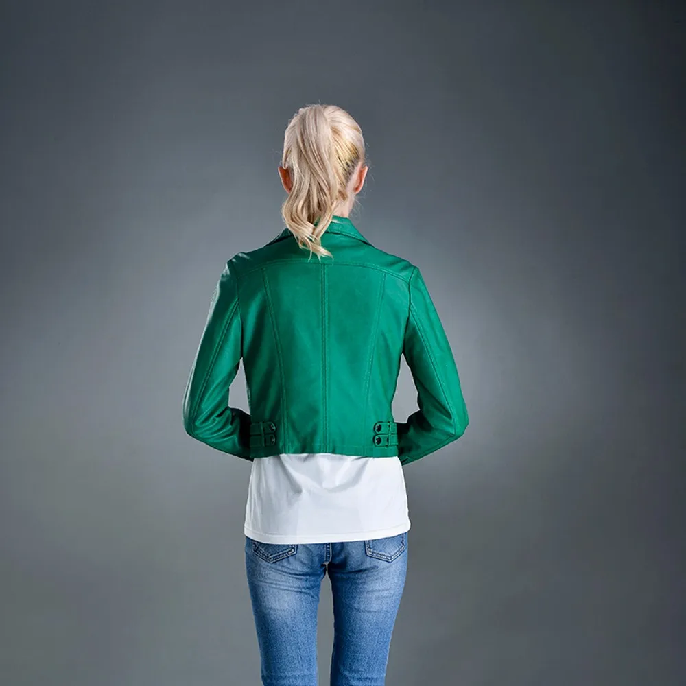 2018 Woman Cool Fashion Pakistan Leather Jacket Price Short Jacket