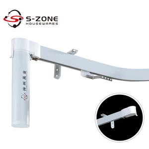 Image of Curved/Bendable Automatic Electric Motorized Curtain Track with Motor