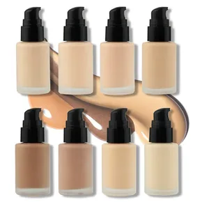 Free sample  Private Label natural make up  Liquid Foundation OEM 8 Colors Face Foundation