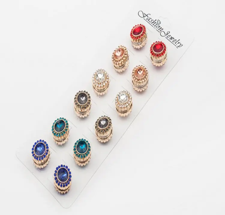 

Wholesale Crystal Magnetic Hijab Pins Wedding Accessory Brooches, Blue,green,black,red,colorful.also can custom
