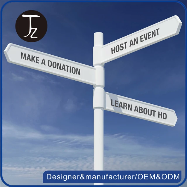 customized stainless steel direction sign board post with arrow