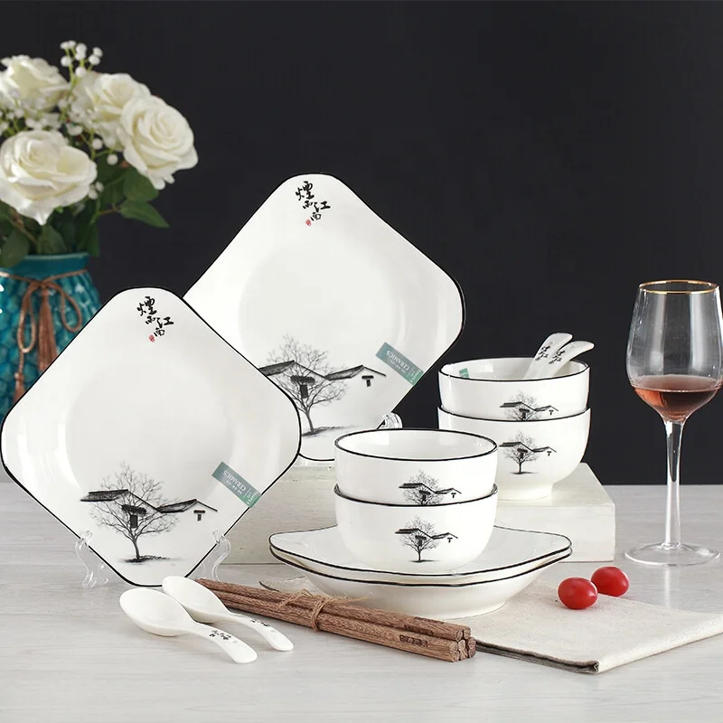 

Best selling restaurant hotel hotel daily high-end Chinese round / square Ceramic tableware, N/a