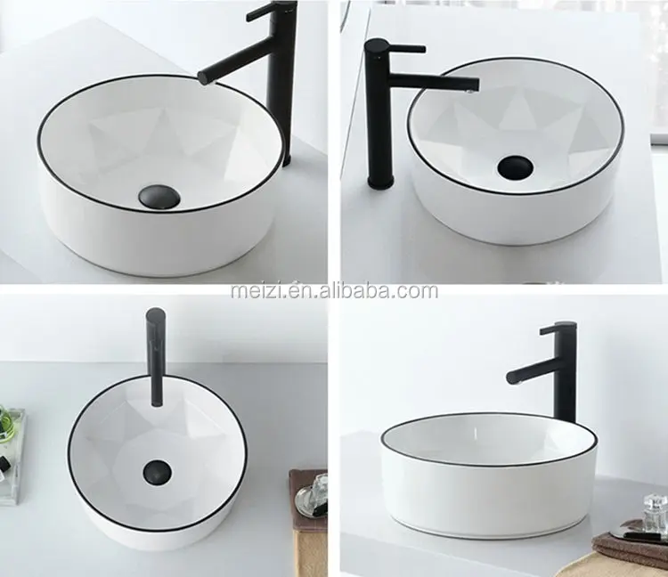Innovative product first grade round bathroom antique ceramic sanitary wares colored wash basin