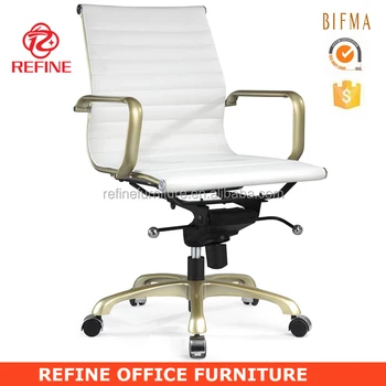 China Ribbed Low Back Modern Leather Gold Office Chair With Arm Rf S075b Buy Gold Office Chair Modern Office Chairs Gold Modern Gold Office Chairs With Arms Product On Alibaba Com