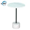 Carolf White Solid Nature Marble Round Marble Side Table With Stone Table Top For Living Room