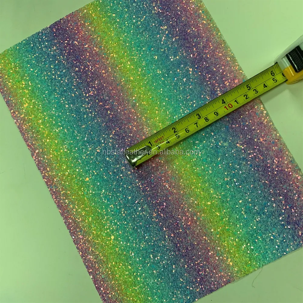 2019 Wholesale Glitter Fabric Sheet With Rainbow Glitter Fabric For