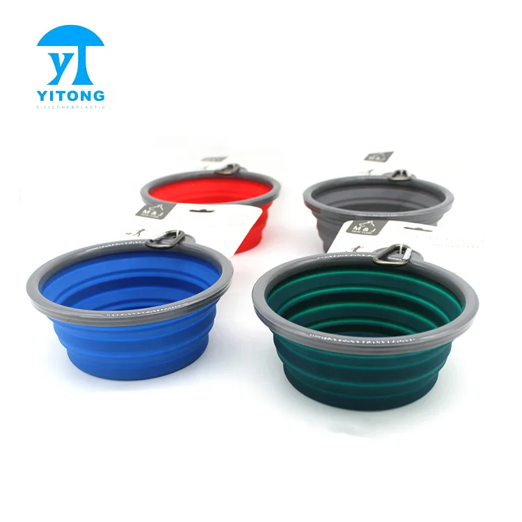 

2-Pack Large Size Collapsible Dog Bowl, Food Grade Silicone BPA Free, Foldable Expandable Cup Dish for Pet Cat Food Water, Any parton color