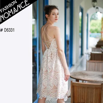 moonlit night cross back crochet cami dress