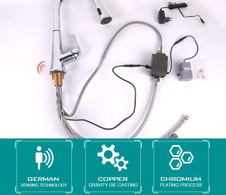 Touchless Pull Down Kitchen Faucet Motion Sense Control Box Infrared