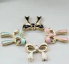color enameled metal bow charm DIY jewelry accessories