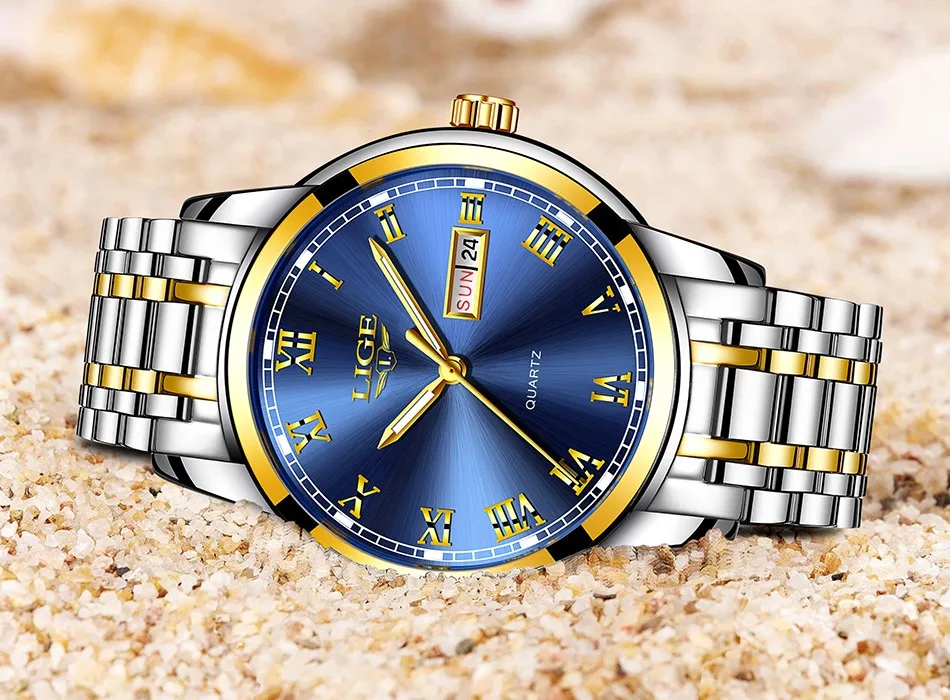 Lige Brand New Style Diver Watch Men Quartz Charming Luxury Stainless ...