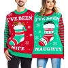 xxl /xxxl/xxxxl christmas jumpers Santa Claus Costume Xmas Couples Novelty Top Two Person Knit wholesale ugly christmas sweater