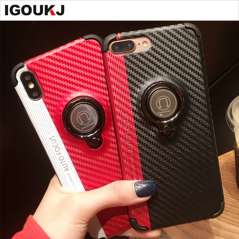 

Freeshipping New Anti-fall color matching with car ring bracket for iphone 6 7 8plus back cover for iphoneX XR XS MAX phone case