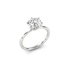 Pointed claws round Forever one moissanite 925 sterling siver ring