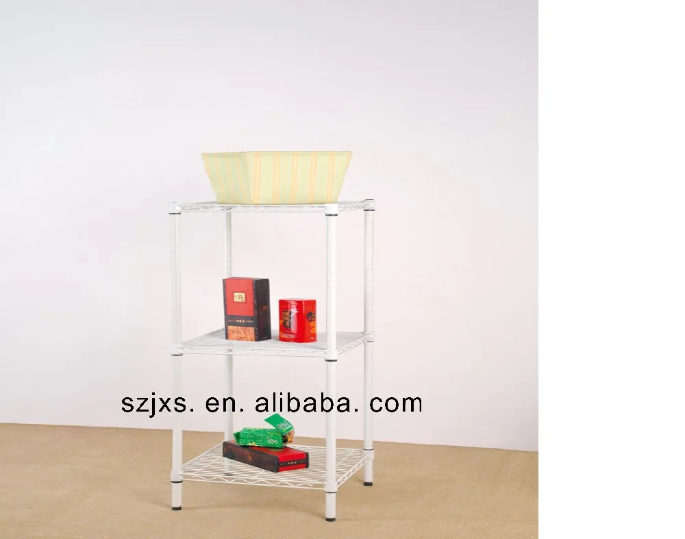 4tier Light Wire Rack With Wheels Chrome Plated Wire Shelving Rolling