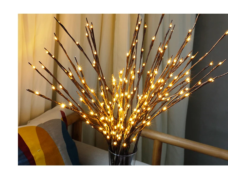Simulated tree branch LED lights in Nordic room bedroom layout creative night light clear bar house decorative light string